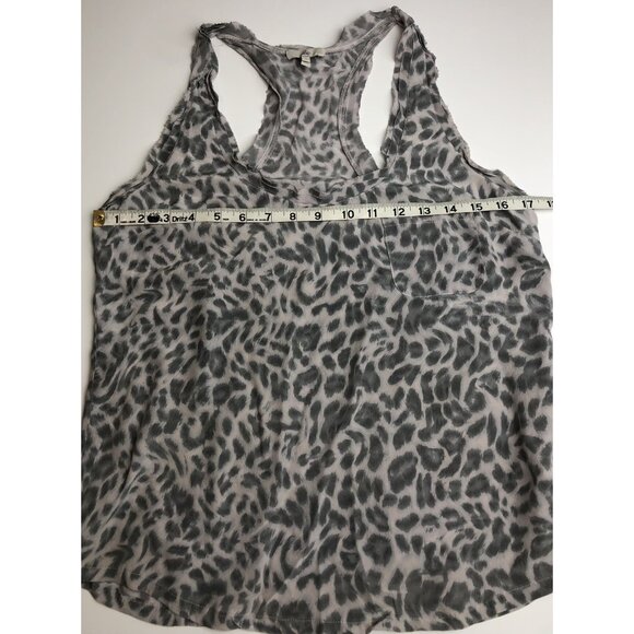 JOIE Womens SMALL Gray Leopard Print 100% SILK Racerback TANK TOP $134 EUC - Picture 4 of 10